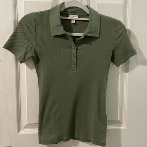J. Crew light Olive Green Ribbed Button Down Shirt